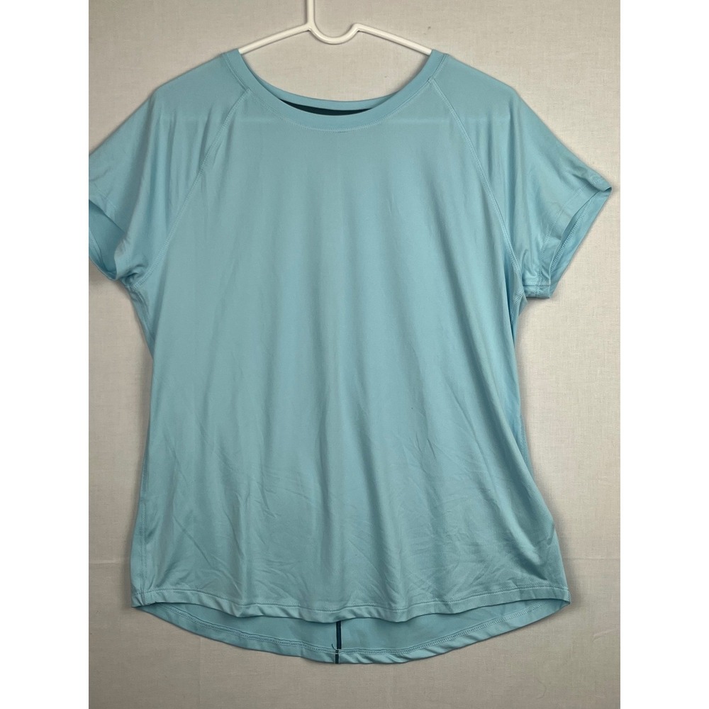 Champion C9 Womens Activewear T-Shirt Short Sleeve Blue Size L Large Raglan Tee